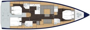 2019 Bavaria Cruiser 50 3 Cabins 2 Head Layout