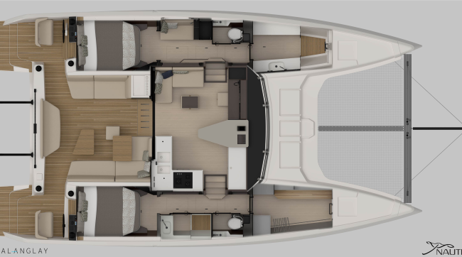 Nautitech 44 Open 2 Cabins, 2 Heads Layout