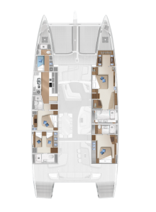 Lagoon Seventy 7 4 Cabins, 4 Heads Layout